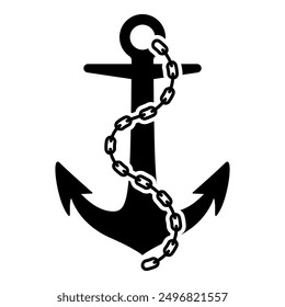 Black anchor icon on white background