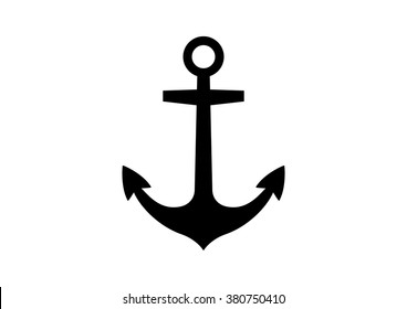 Black anchor icon on white background