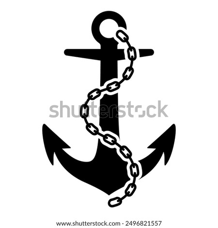 Black anchor icon on white background