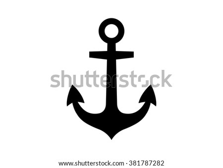 Black anchor icon on white background