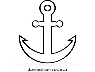 black anchor icon, vector illustration