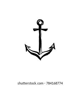 Black anchor on a white background.