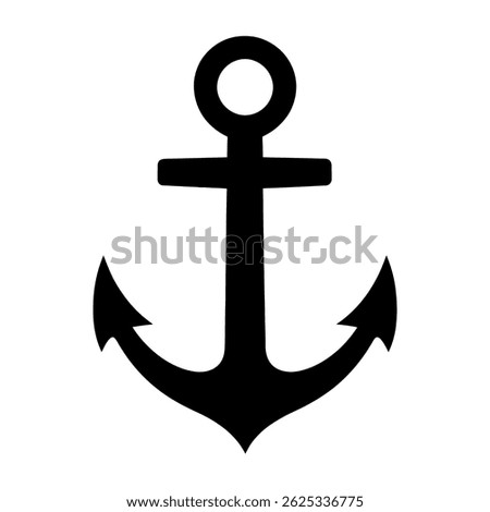 Black Anchor Silhouette vector. Ideal for use as a tattoo, icon, web graphic design, and infographic concepts."