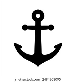 Black anchor silhouette. Vector image