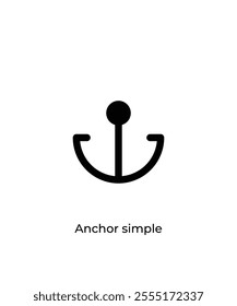Black Anchor simple vector icon