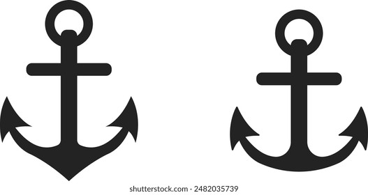black anchor symbol icon vector design