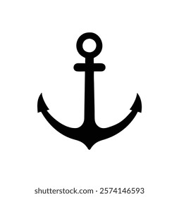 A black anchor vector silhouette 