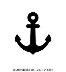 A black anchor vector silhouette 
