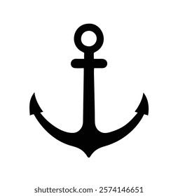 A black anchor vector silhouette 