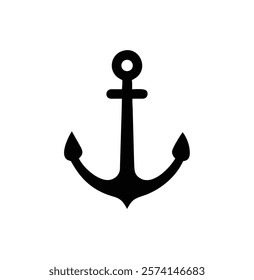A black anchor vector silhouette 