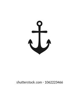 Black anchor vector simple icon. Nautical maritime illustration. sea and ocean symbol.