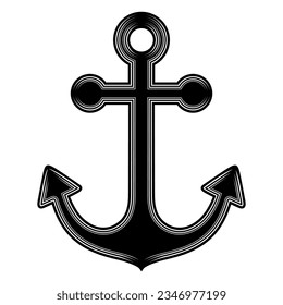 black anchors icon symbol vector design Illustration	
