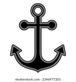 black anchors icon symbol vector design Illustration	