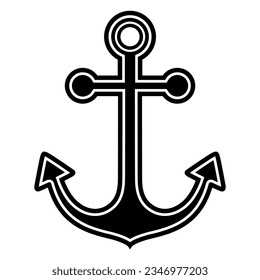 diseño vectorial de símbolo de icono de anclajes negros Ilustración	