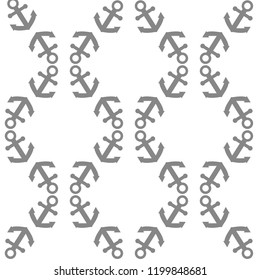 Black anchors on white background - simple seamless vector.eps 10.