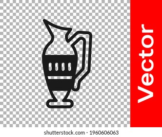 Black Ancient amphorae icon isolated on transparent background.  Vector