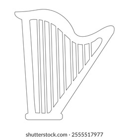 Black Ancient Harp Symbol Logo Vector Design