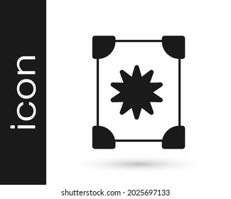 Black Ancient magic book with alchemy recipes and mystic spells and enchantments icon isolated on white background.  Vector