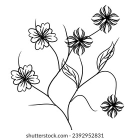 black and. white flower and leaf 