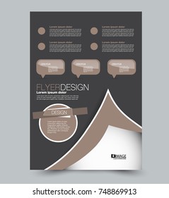 Black anf brown vector flyer, brochure, annual report cover template. Business and education a4 design.