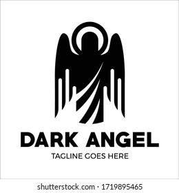 ilustración vectorial del logotipo de ángel negro
