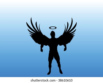 black angel vector silhouette