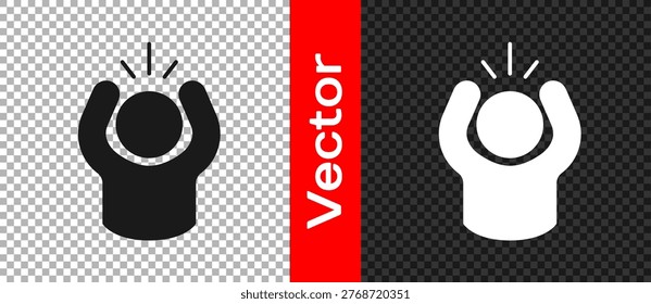 Black Anger icon isolated on transparent background. Anger, rage, screaming concept.  Vector