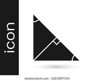 Black Angle bisector of a triangle icon isolated on white background.  Vector