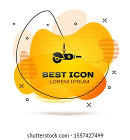 Black Angle grinder icon isolated on white background. Abstract banner with liquid shapes. Vector Illustration