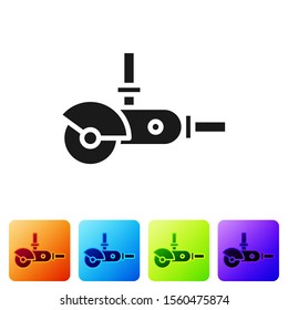 Black Angle grinder icon isolated on white background. Set icons in color square buttons. Vector Illustration