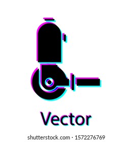 Black Angle grinder icon isolated on white background.  Vector Illustration