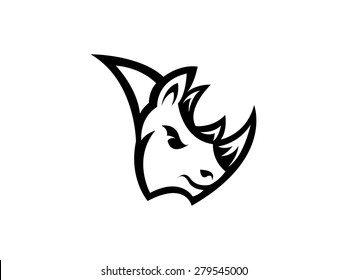 Black angry rhino head tattoo