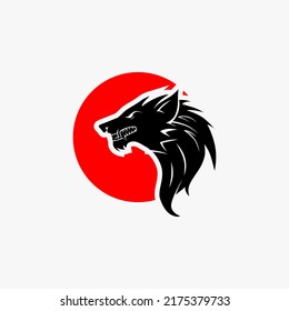 Black Angry Wolf Logo Design