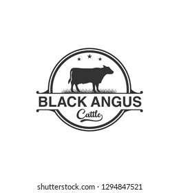 Black Angus Cattle Logo Design