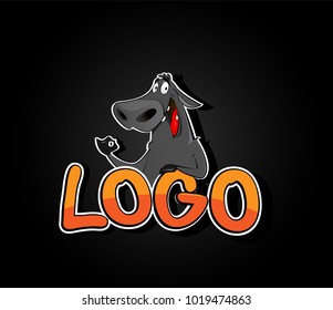Black angus cow logo. Easy aditable logo design. Vector