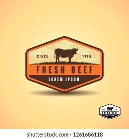 black angus logo design template. cow farm logo design. cow vector illustration