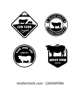 black angus logo design template. cow farm logo design. cow vector illustration