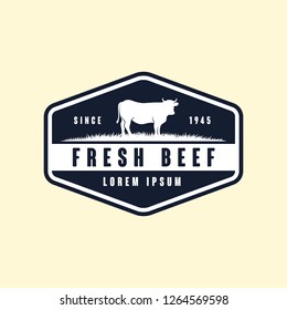 black angus logo design template. cow farm logo design. cow vector illustration