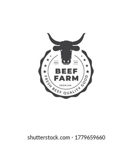 black angus logo design template. Cow farm logo design, head angus logo, cow vector illustrations.
