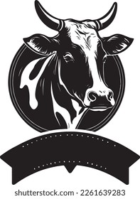 Black angus logo design template. cow, bull logo design. 