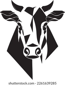 Black angus logo design template. cow, bull logo design. 