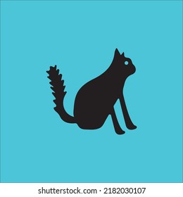 Black animal cat vector logo