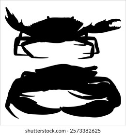 Black Animal Crab silhouette vector illustration