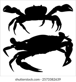 Black Animal Crab silhouette vector illustration