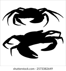 Black Animal Crab silhouette vector illustration