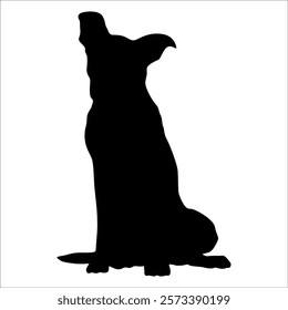 Black Animal Dog Silhouettes Vector illustration