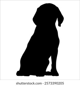 Black Animal Dog Silhouettes Vector illustration