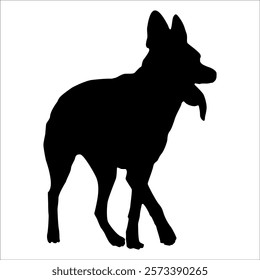 Black Animal Dog Silhouettes Vector illustration