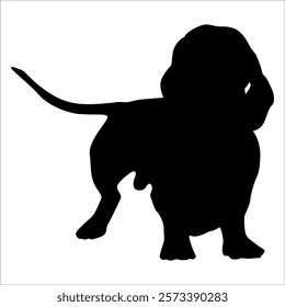 Black Animal Dog Silhouettes Vector illustration