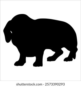 Black Animal Dog Silhouettes Vector illustration